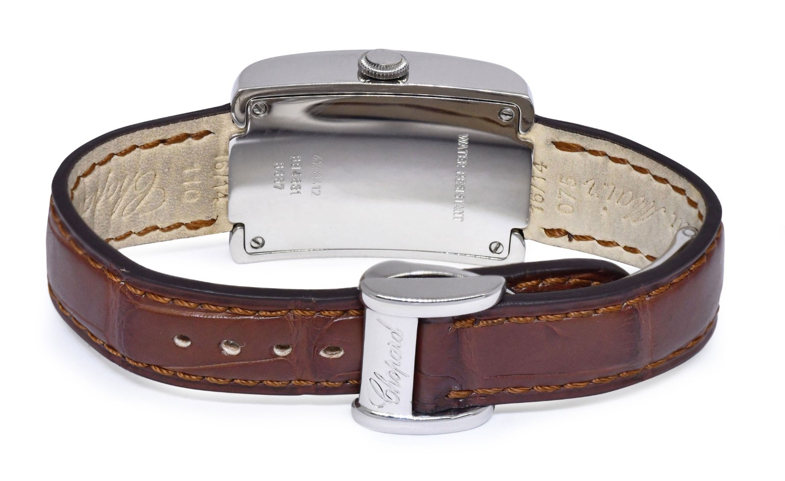 Chopard La Strada Steel Brown Dial Diamond Bezel Ladies Quartz Watch 41/8412