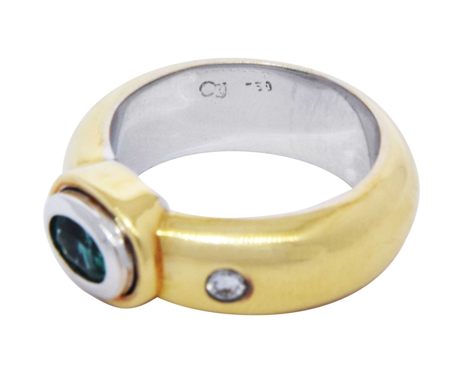 Ladies Ring 18k Two Tone Gold & Diamond