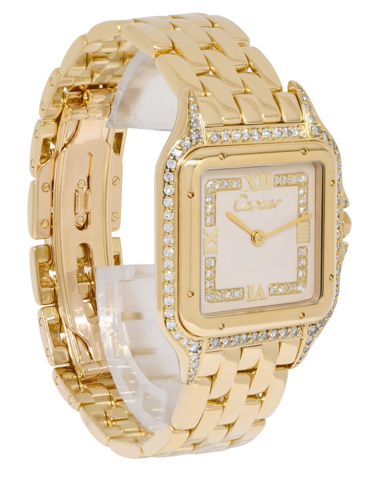 Cartier Panthere Large 18k Yellow Gold & Diamond Quartz Watch 883969