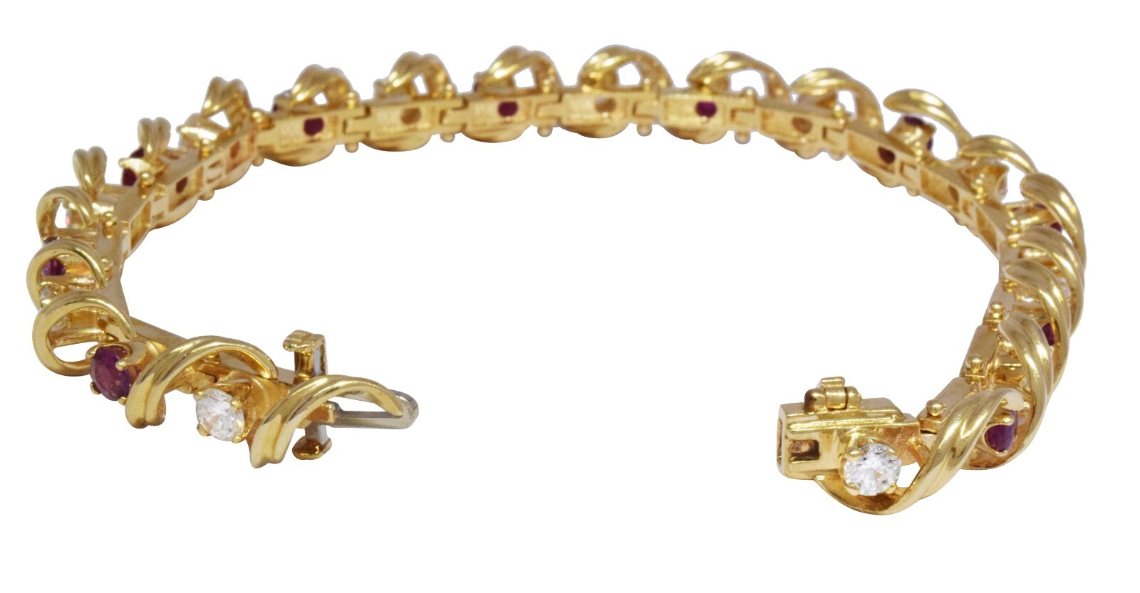 Tennis Bracelet 14k Yellow Gold with 2.20 CT Diamonds & 2.60 CT Rubies 7" Tennis Bracelet 14k Yellow Gold with 2.20 CT Diamonds & 2.60 CT Rubies 7"