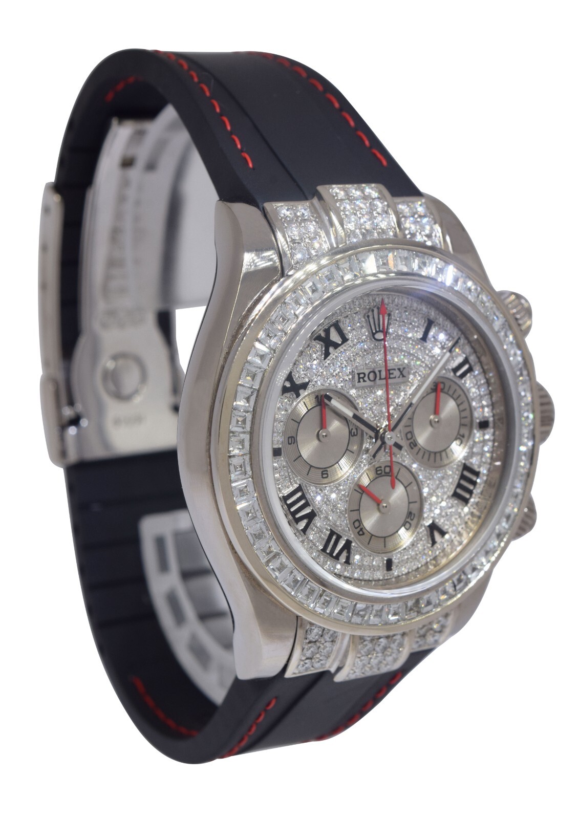 Rolex Daytona Chronograph 18k White Gold & Diamonds 40mm Watch Z 116519