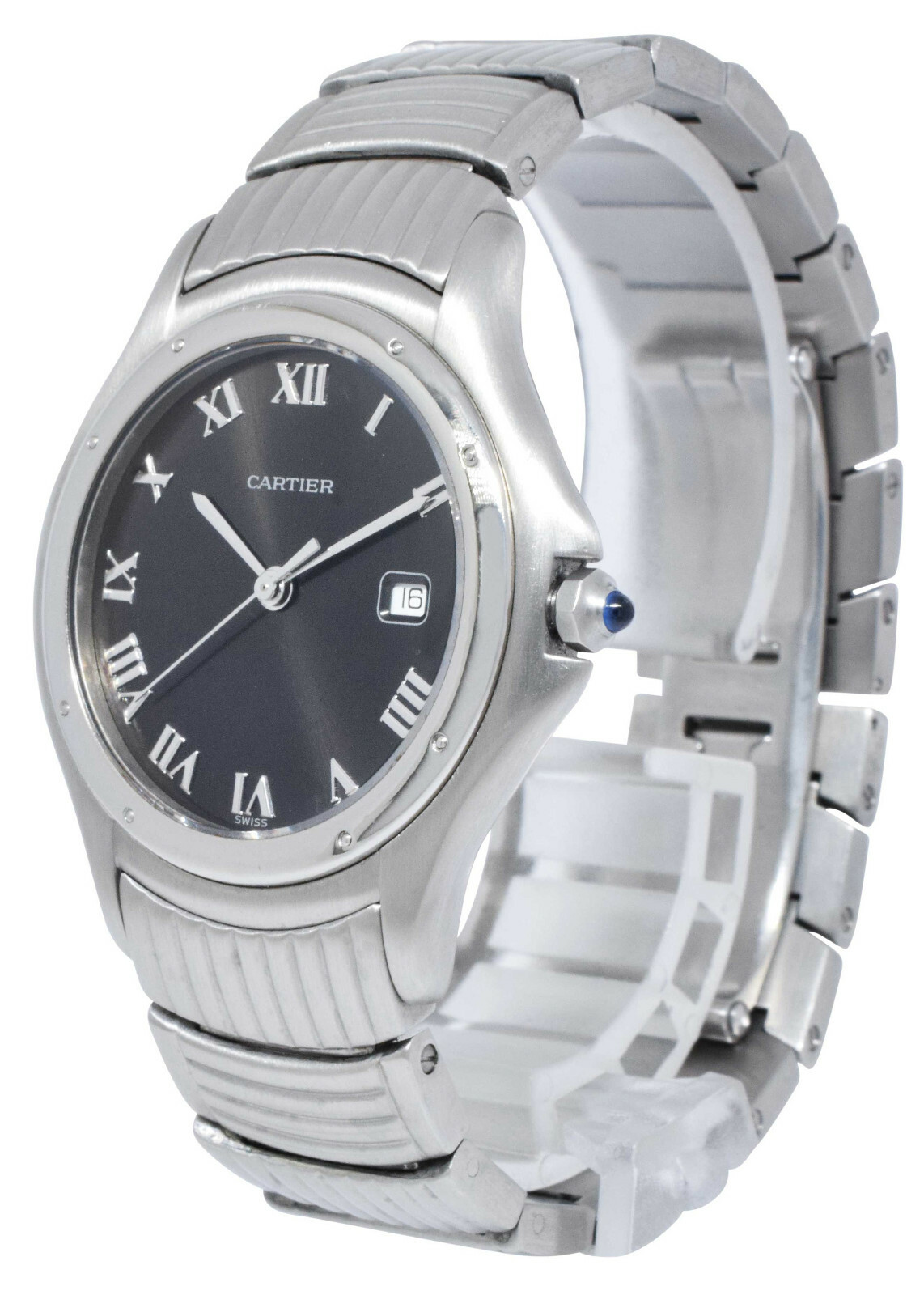 Cartier Panthere Cougar Steel Black Dial Ladies 33mm Quartz Watch 120000 R Cartier Panthere Cougar Steel Black Dial Ladies 33mm Quartz Watch 120000 R