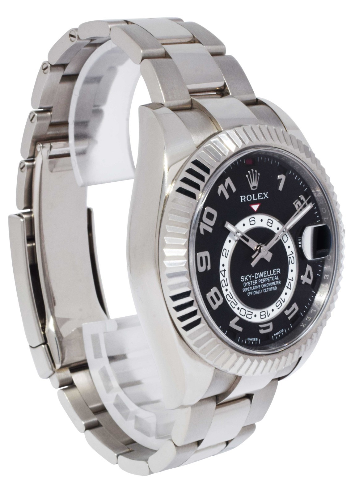 Rolex Sky-Dweller 42 GMT 18k White Gold Black Arabic Dial Mens Watch B/P 326939 Rolex Sky-Dweller 42 GMT 18k White Gold Black Arabic Dial Mens Watch B/P 326939