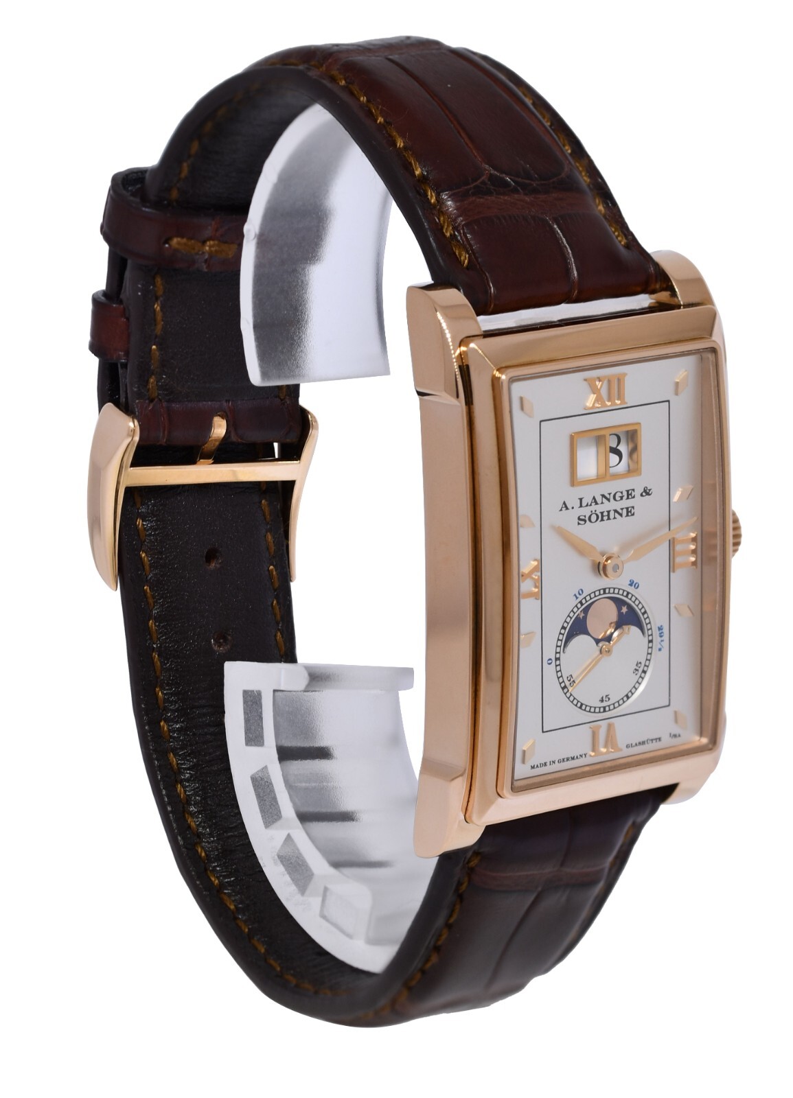 A. Lange & Sohne Cabaret 18k Rose Gold Moonphase Mens Manual Watch 118.032