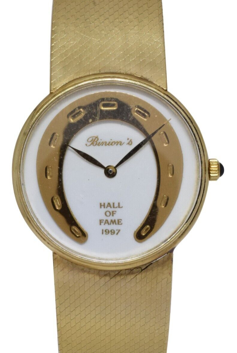 Binions Hall of Fame 1997 7 Card Stud 14k Yellow Gold Bracelet Quartz 31mm Watch Binions Hall of Fame 1997 7 Card Stud 14k Yellow Gold Bracelet Quartz 31mm Watch