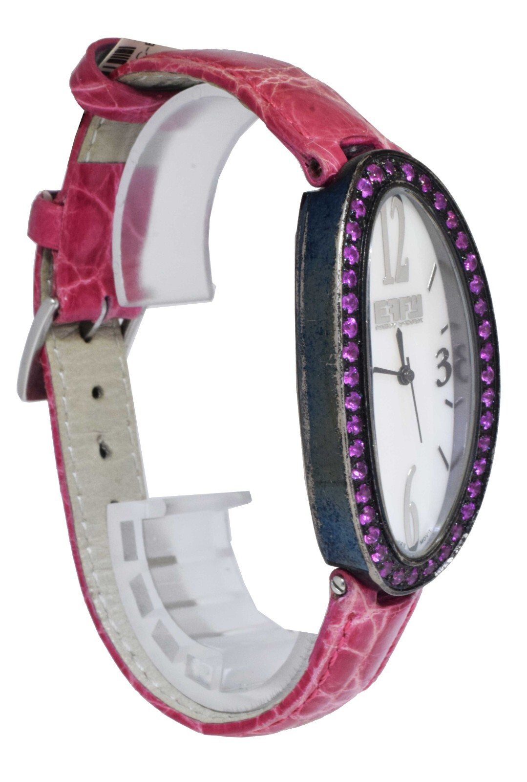 Effy Pink Sapphire Steel PVD MOP Ladies Quartz Watch on Leather Strap