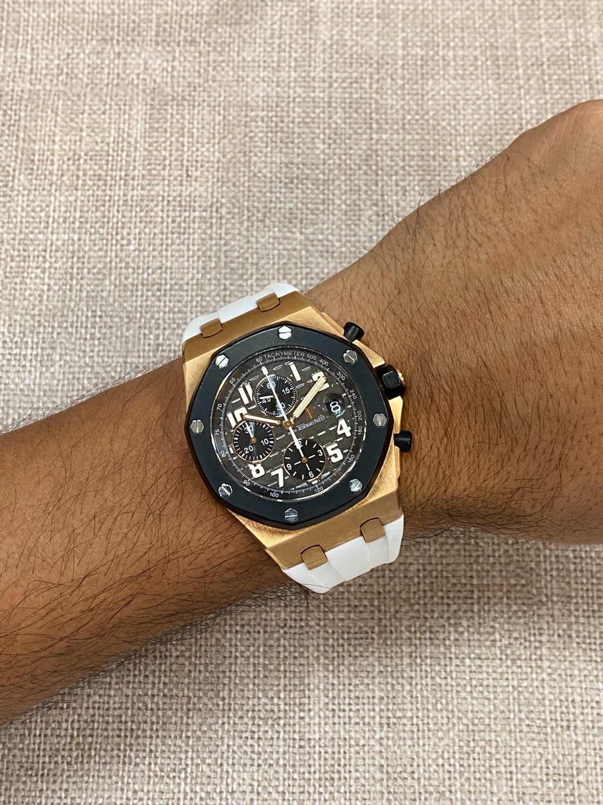 Audemars Piguet Royal Oak Offshore Rose Gold RubberClad 42mm Watch B/P 25940OK