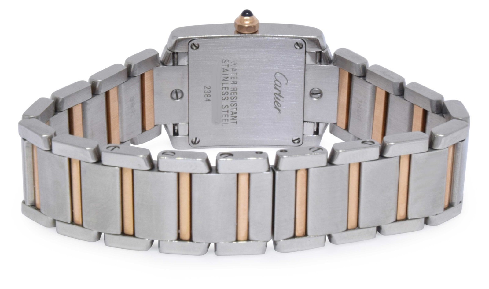Cartier Tank Francaise Small 18k Rose Gold/Steel Pink MOP Dial Ladies Watch 2384