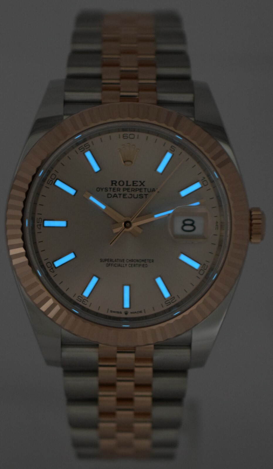 NOS Rolex Datejust 41 18k Rose Gold/Steel Sundust Dial Mens Watch B/P '21 126331