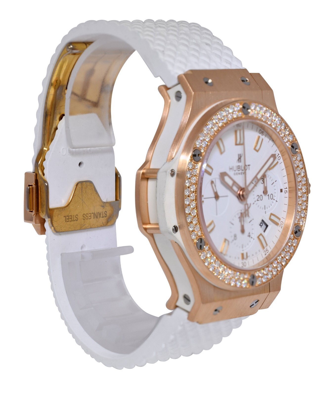 Hublot Big Bang White 18k Rose Gold & Diamond 44mm Watch 301.PE.2180.RW.1104