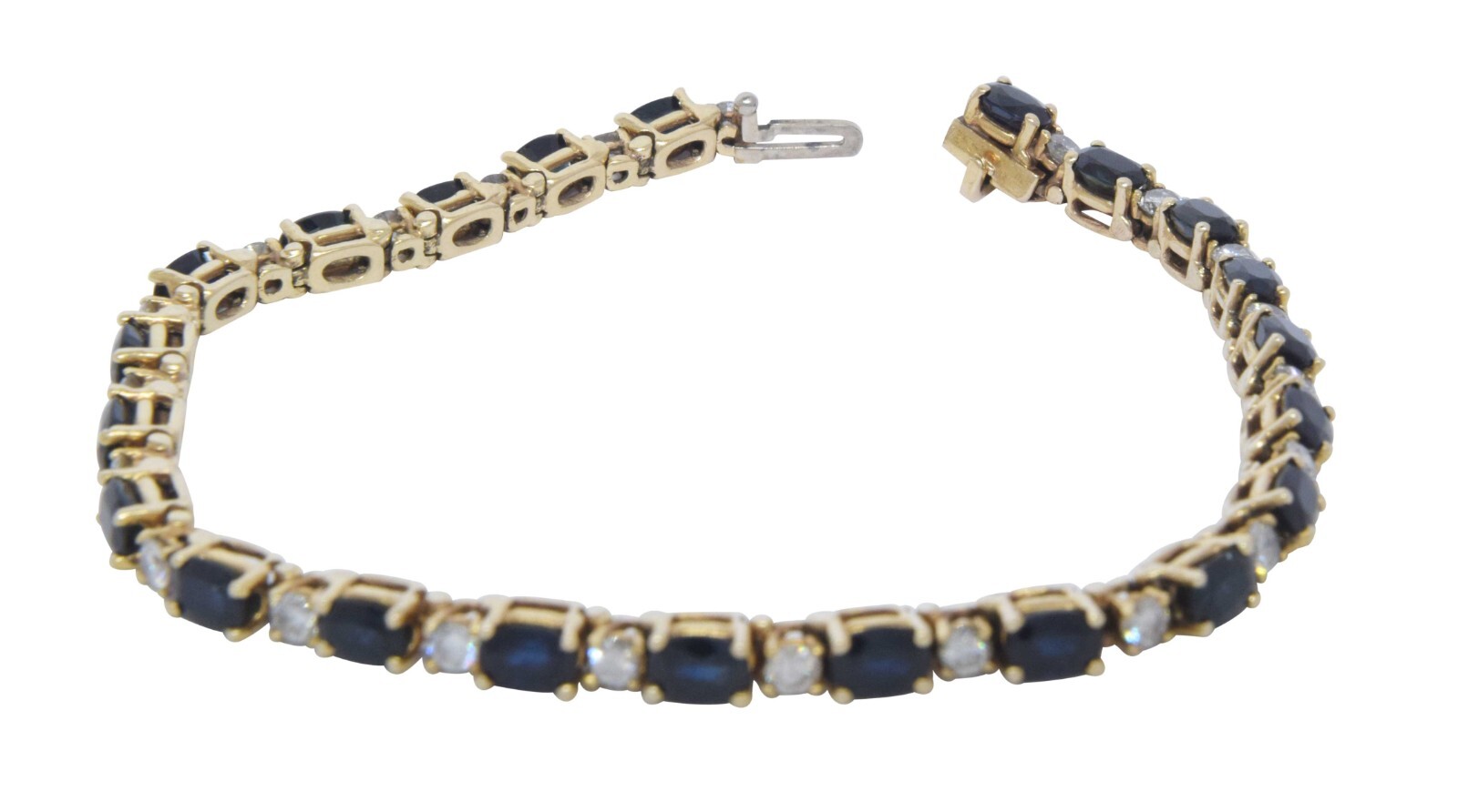 Ladies 14k Bracelet 1.40 CT Diamond 6.00 CT Sapphire