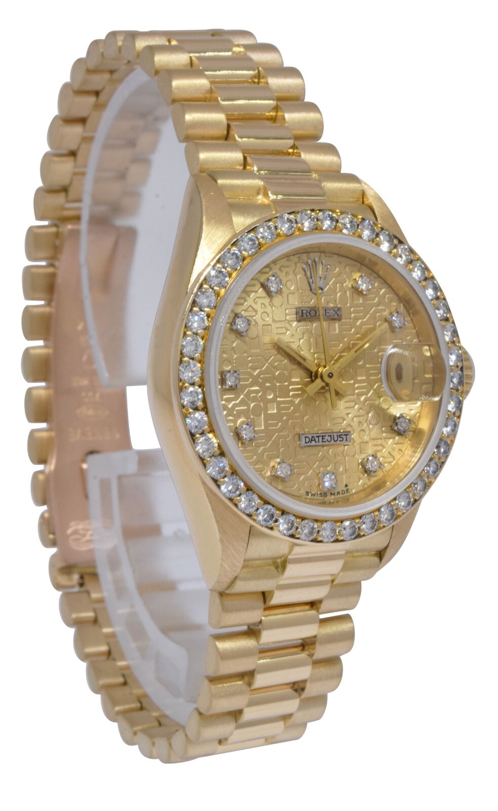 Rolex Datejust President 18k Yellow Gold Jubilee Diamond 26mm Watch '86 69138