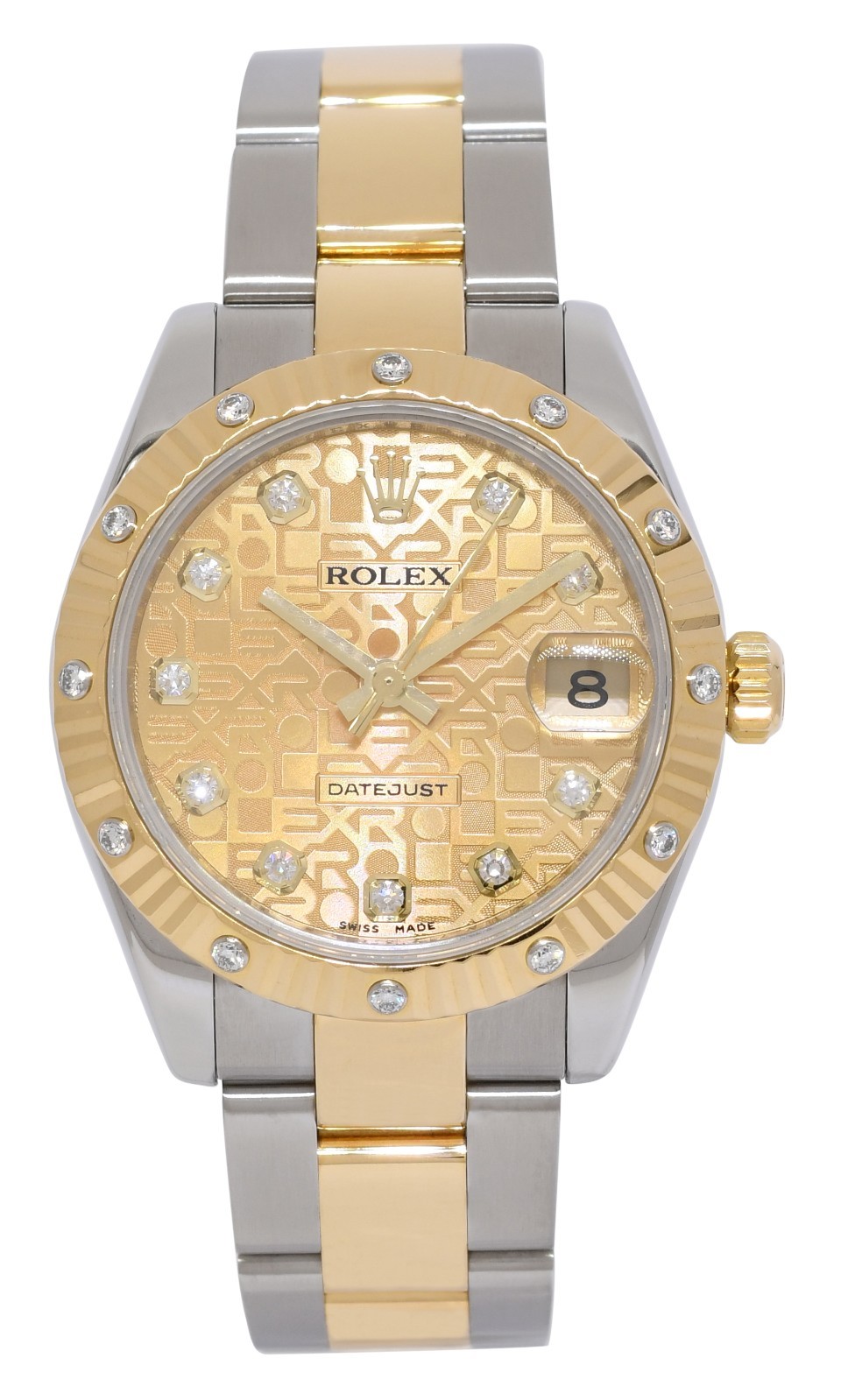Rolex Datejust 18k Yellow Gold/Steel Jubilee Diamond 31mm Oyster Watch V 178313