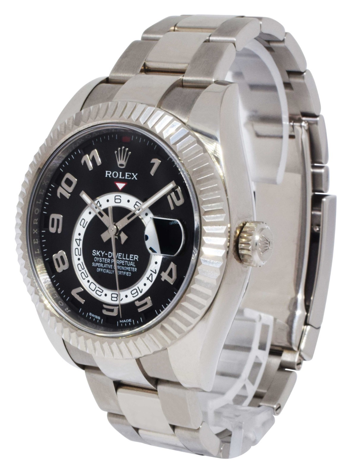 Rolex Sky-Dweller 42 GMT 18k White Gold Black Arabic Dial Mens Watch B/P 326939 Rolex Sky-Dweller 42 GMT 18k White Gold Black Arabic Dial Mens Watch B/P 326939