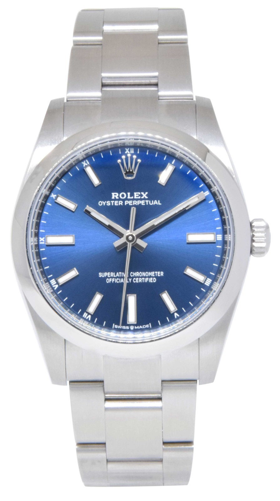 Rolex Oyster Perpetual 34 Steel Blue Dial Automatic Watch +Card '22  124200