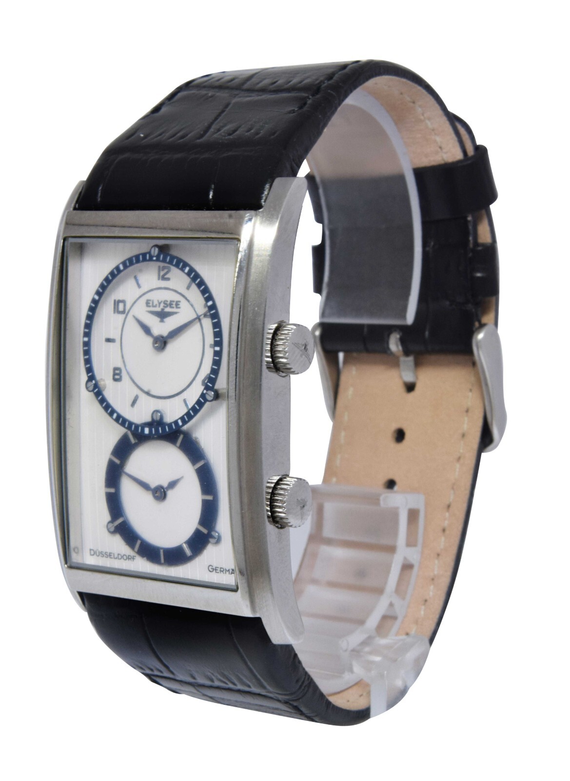 Elysee Dual Time Stainless Steel Large Mens Quartz Germany Watch 82001