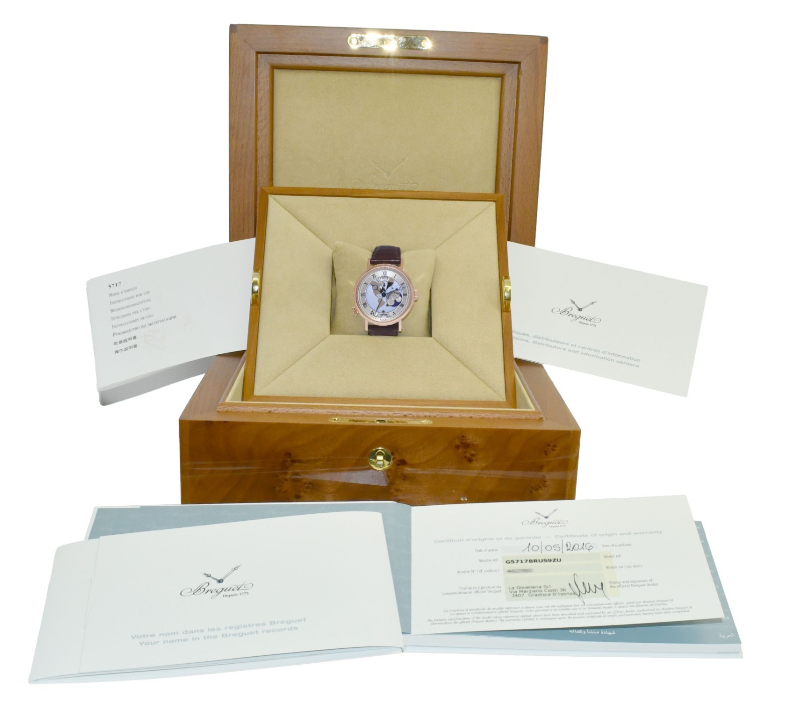 Breguet Classique Hora Mundi 18k Rose Gold World Time 43mm Watch B/P 5717 Breguet Classique Hora Mundi 18k Rose Gold World Time 43mm Watch B/P 5717