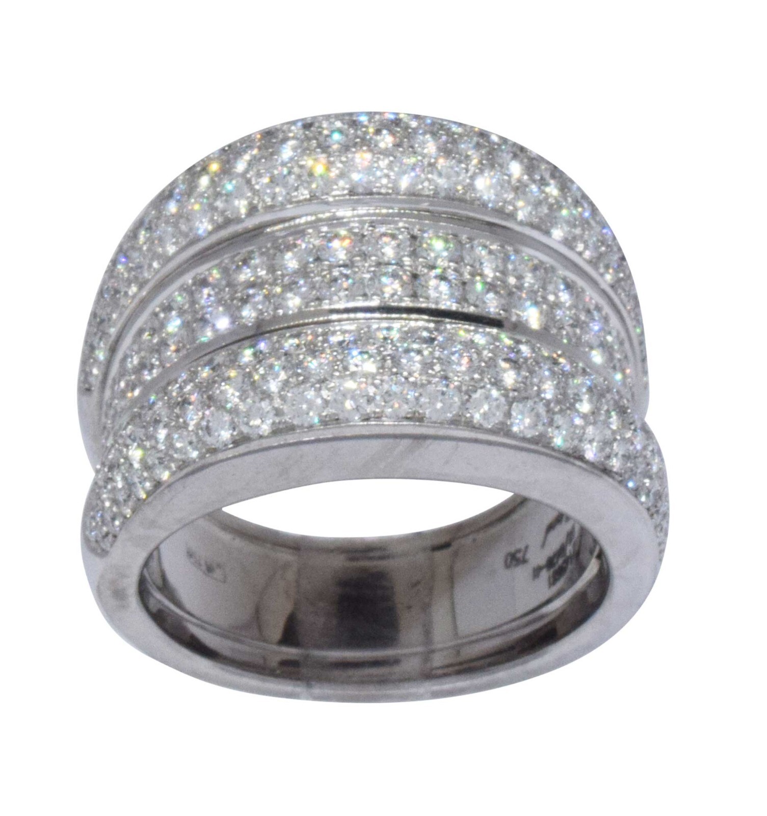 Chopard La Strada 18k White Gold Pave Diamond Ladies Ring Size 7 +Box 82/8478