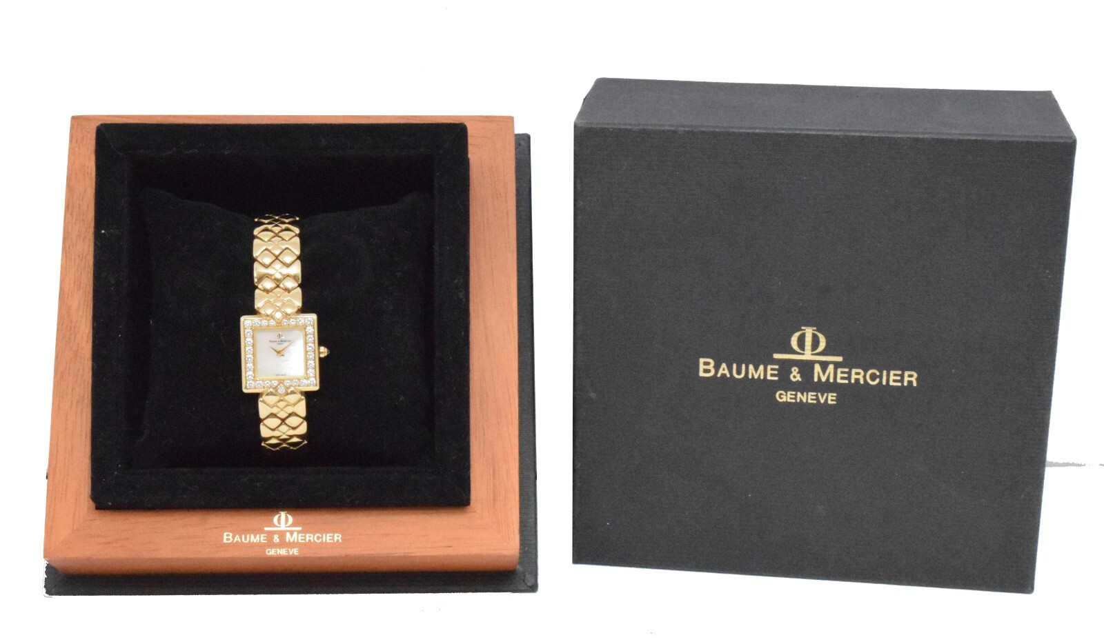 Baume & Mercier Dress 18k YG /Diamond  White MOP Dial Ladies Quartz Box MV035078