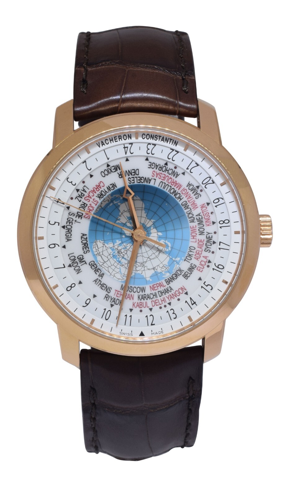 Vacheron Constantin Patrimony Traditionnelle Rose Gold WORLD TIME Watch 86060
