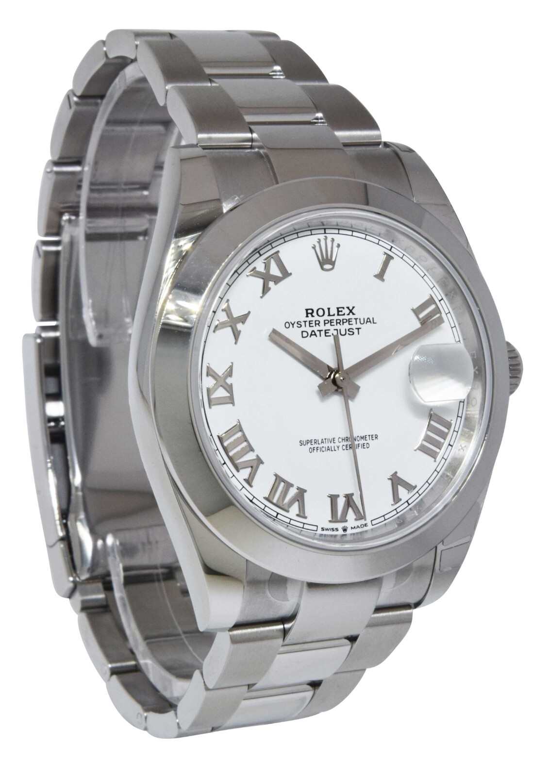NEW Rolex Datejust 41 Steel White Dial Oyster Bracelet Mens Watch B/P '22 126300