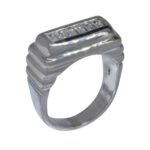 Mens Contemporary 1.00 CT Diamond Ring 14k White Gold 8 Mens Contemporary 1.00 CT Diamond Ring 14k White Gold 8