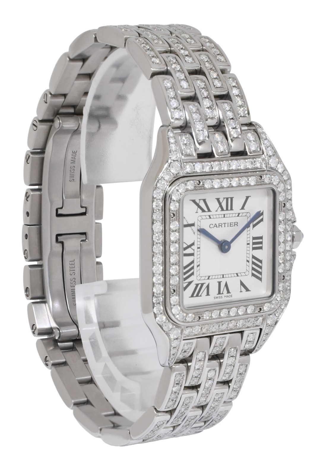 Cartier Panthere Medium Steel & Pave Diamond Quartz Watch WSPN0007 +CARD 4016