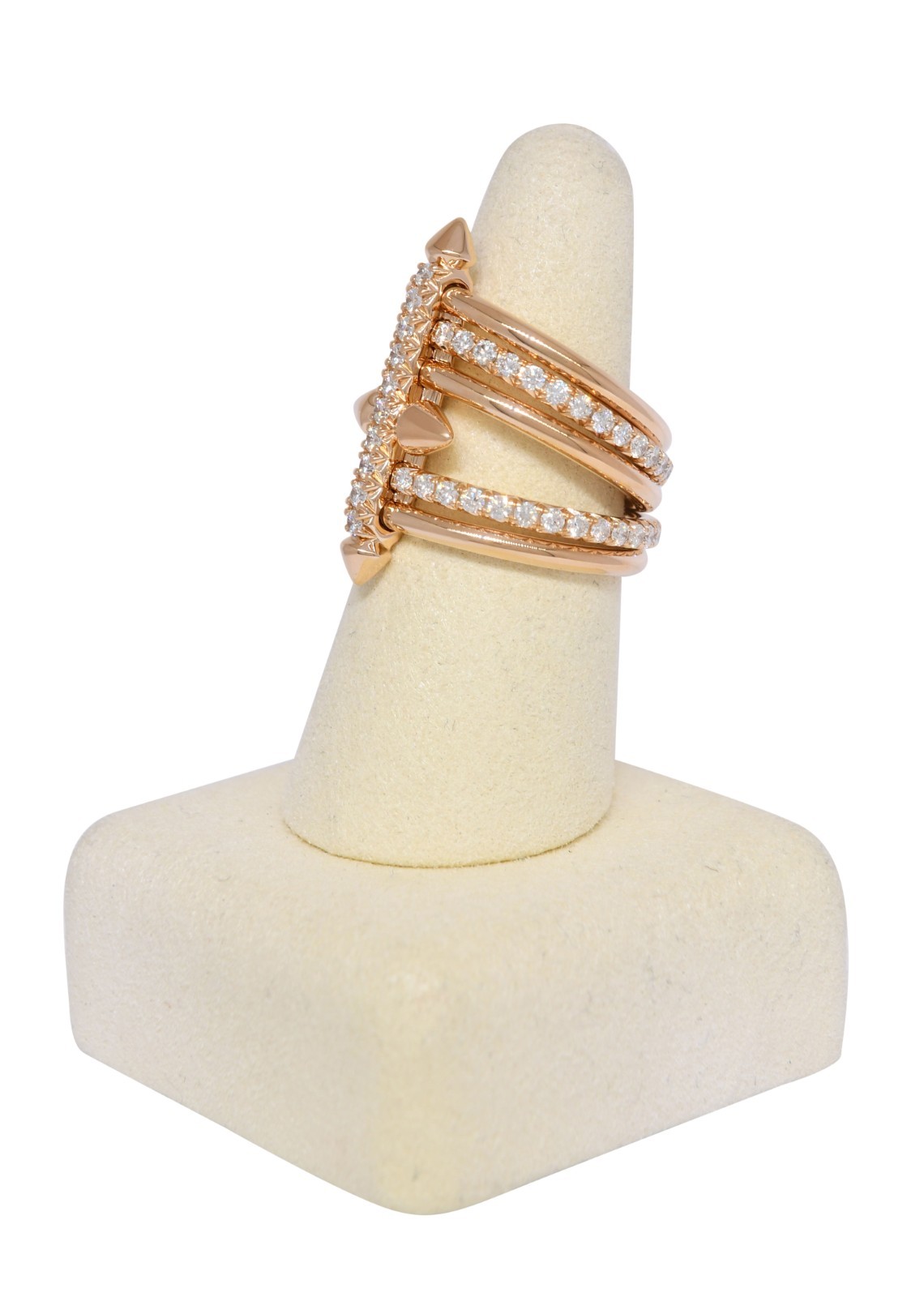 Tiffany & Co. Titan by Pharrell Williams Pave Diamond Rose Gold Ring Size 8.5