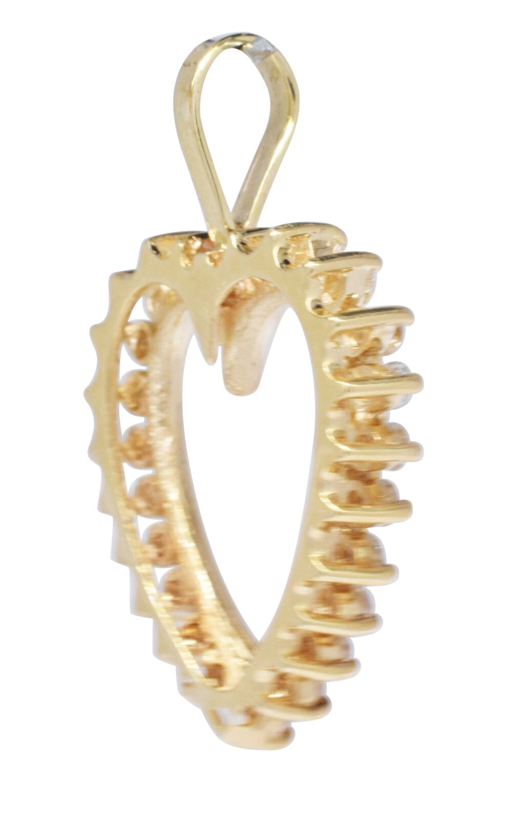 Ladies 14k Yellow Gold & Diamond Heart Pendant