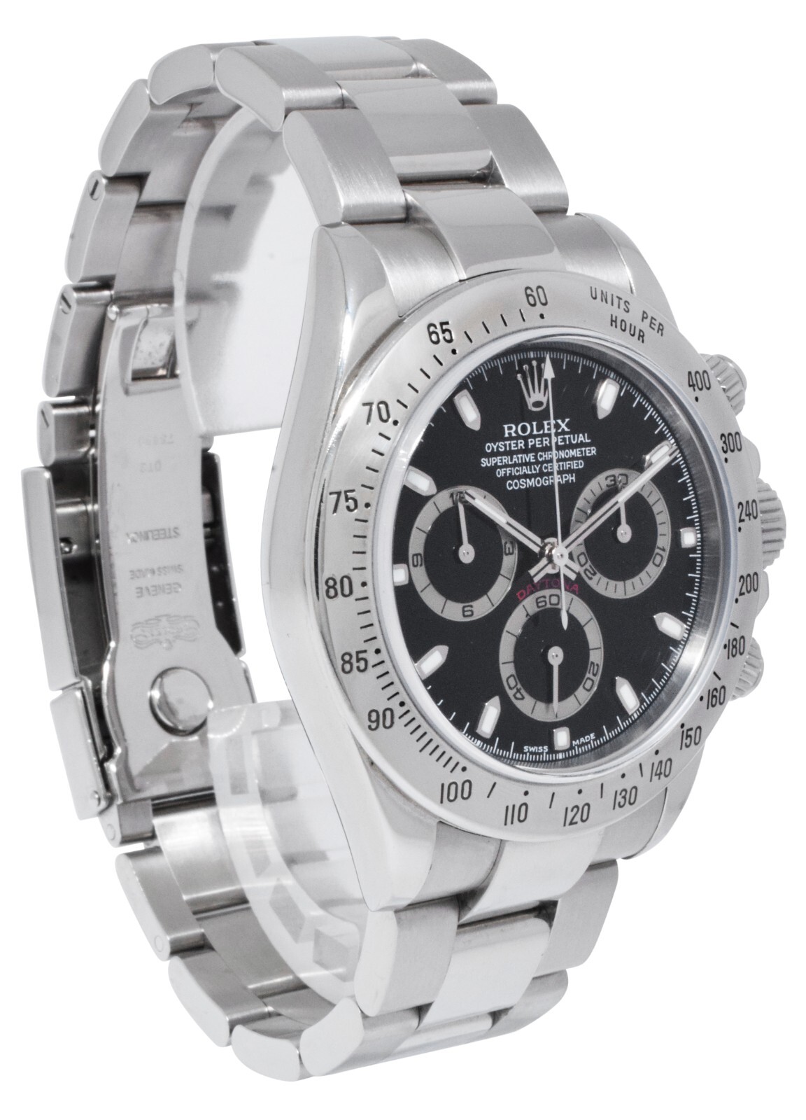 Rolex Daytona Chronograph Steel Black Dial Mens 40mm Watch Z 116520
