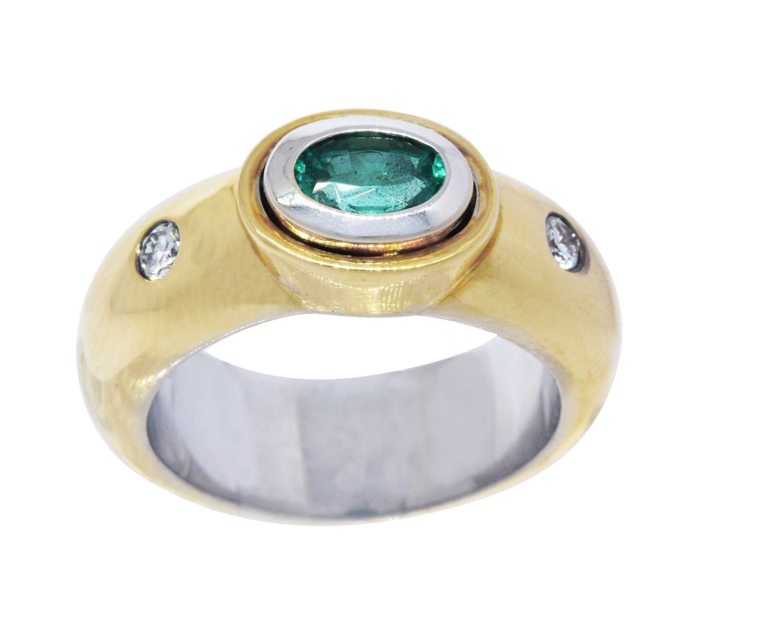 Ladies Ring 18k Two Tone Gold & Diamond