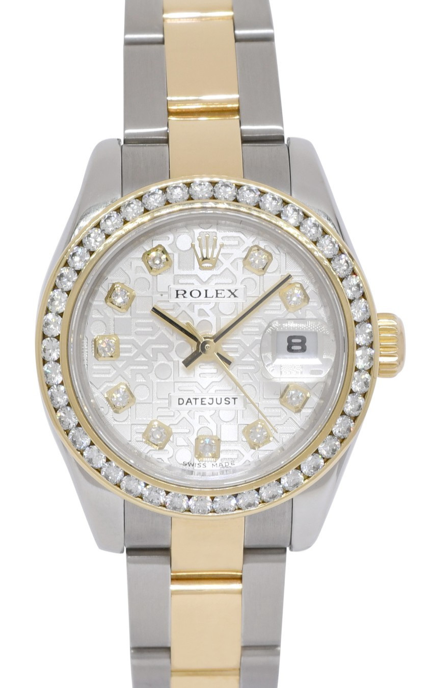 Rolex Datejust 18k Yellow Gold/Steel Jubilee Diamond 26mm Watch +Paper D 179173