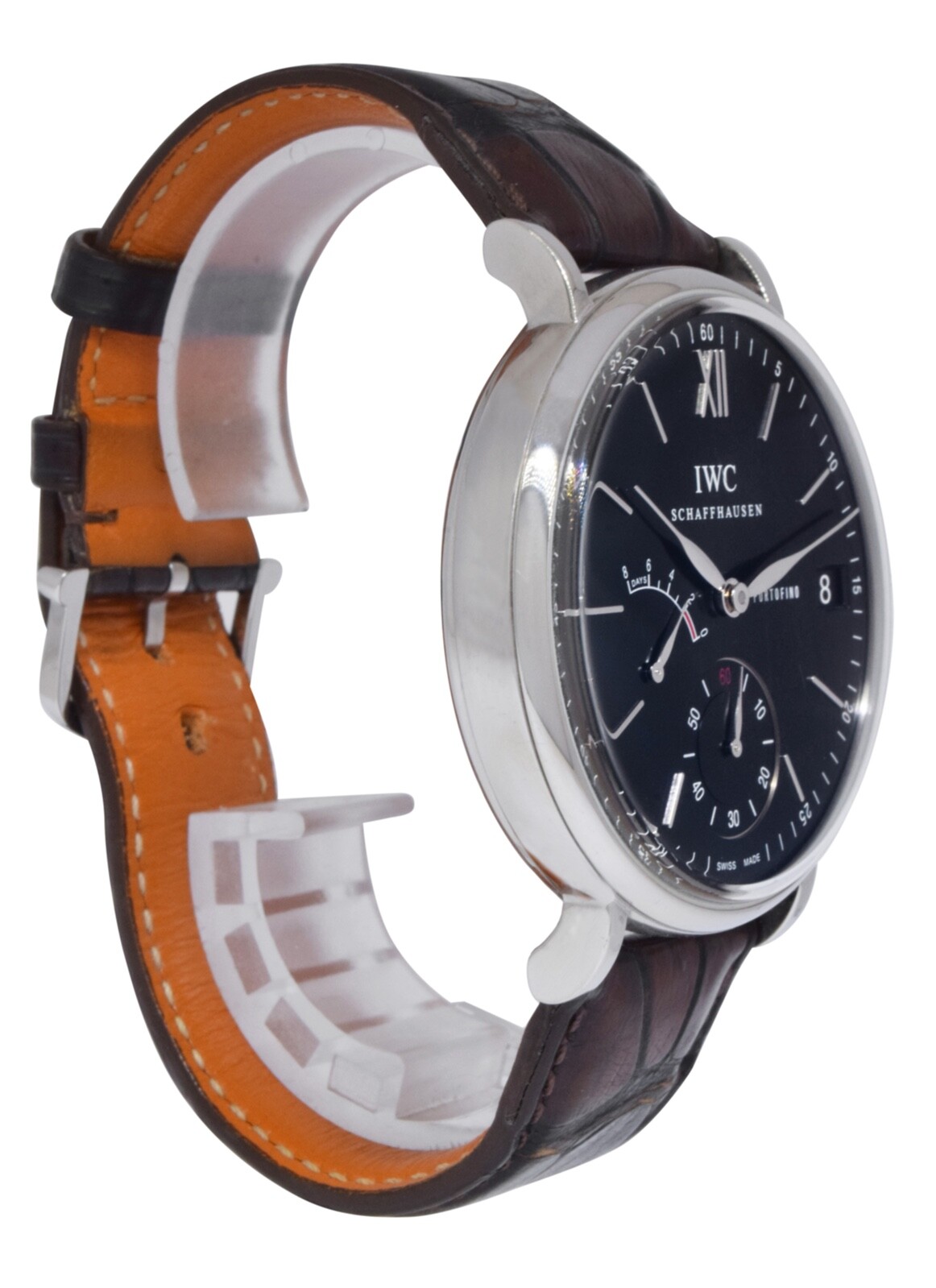 IWC Portofino 8 Days Steel Black Dial Mens 45mm Manual Watch B/P IW510102
