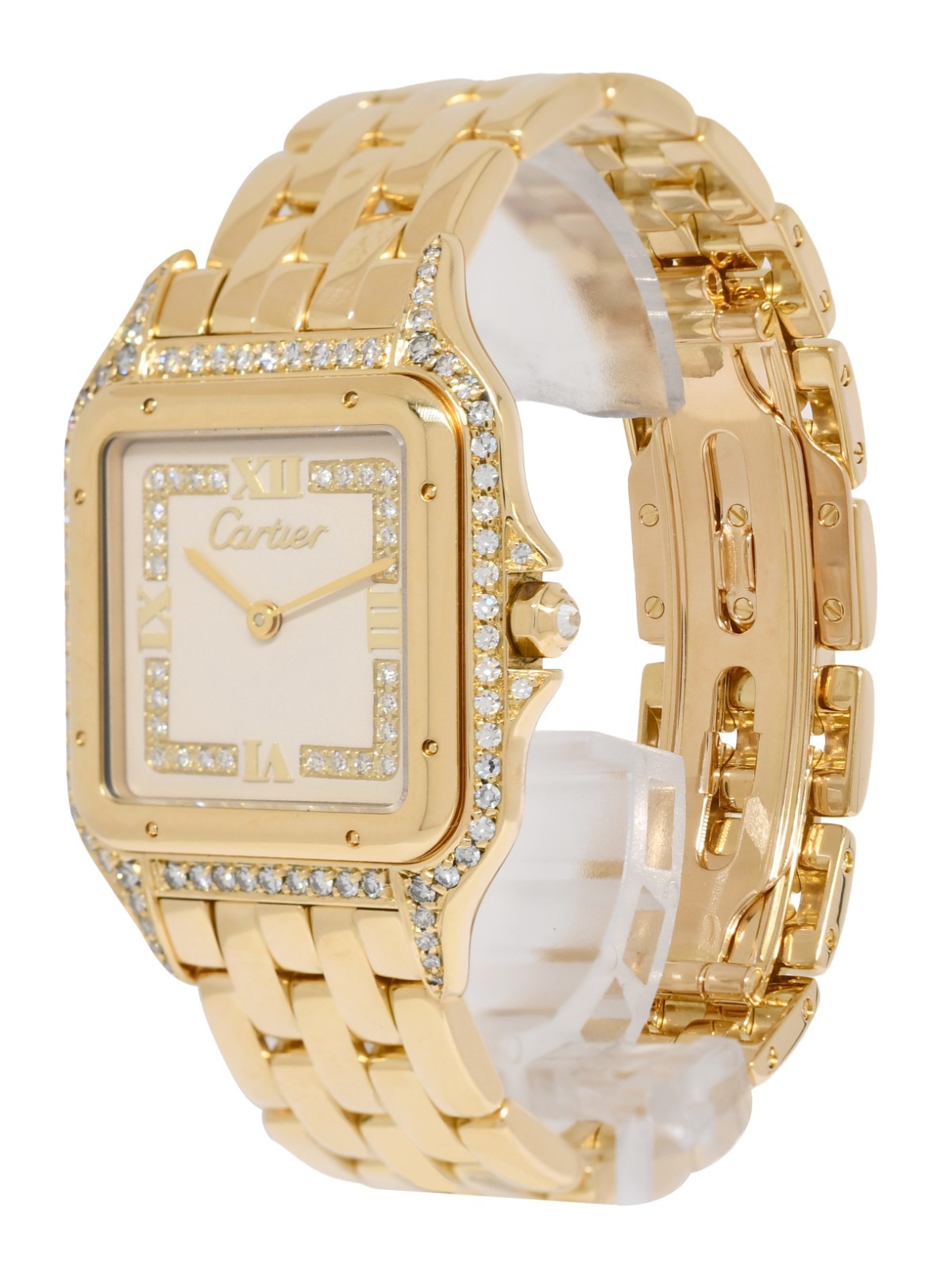Cartier Panthere Large 18k Yellow Gold & Diamond Quartz Watch 883969