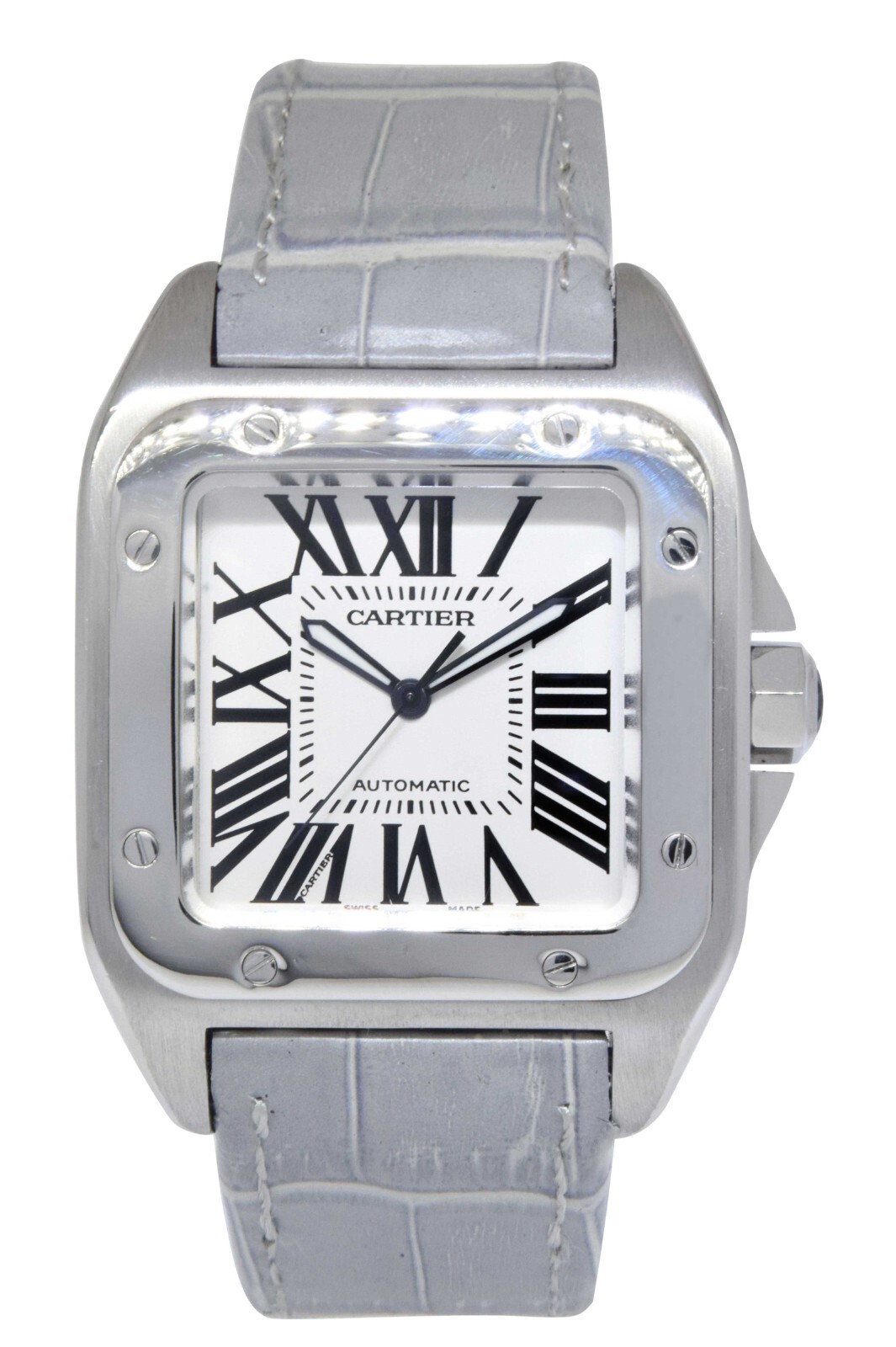Cartier Santos 100XL Steel Anniversary Edition Silver Dial Men's Watch 2656