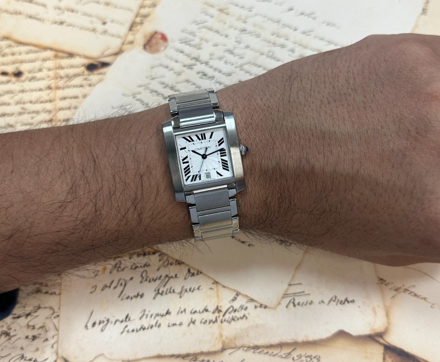Cartier Tank Francaise Large Stainless Steel Automatic Watch 2302