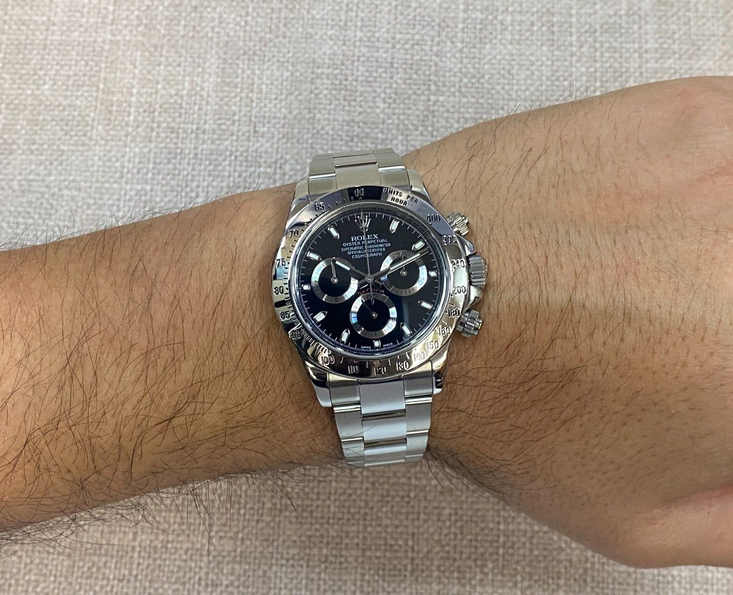 Rolex Daytona Chronograph Steel Black Dial Mens 40mm Watch Scrambled '12+ 116520