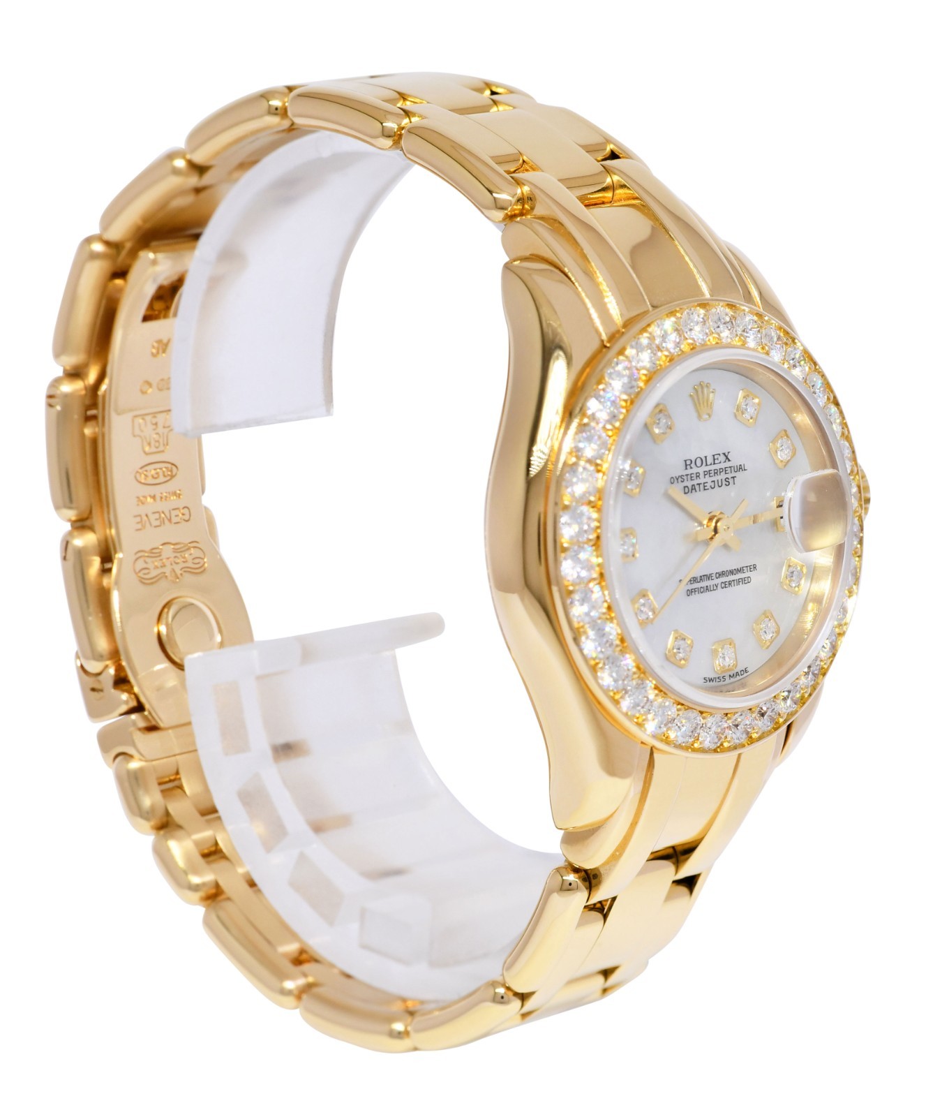 Rolex Datejust Pearlmaster 18k Yellow Gold MOP Diamond Ladies 29mm Watch P 80298