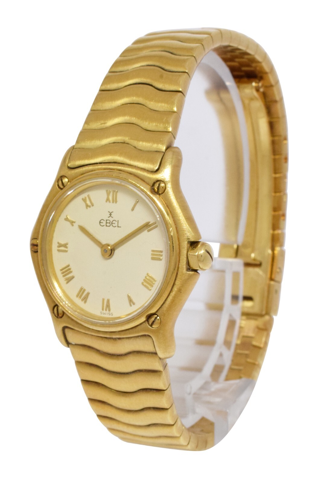 Ebel Classic Wave 18k Yellow Gold Sportwave Ladies Quartz 24mm Watch B/B 866901