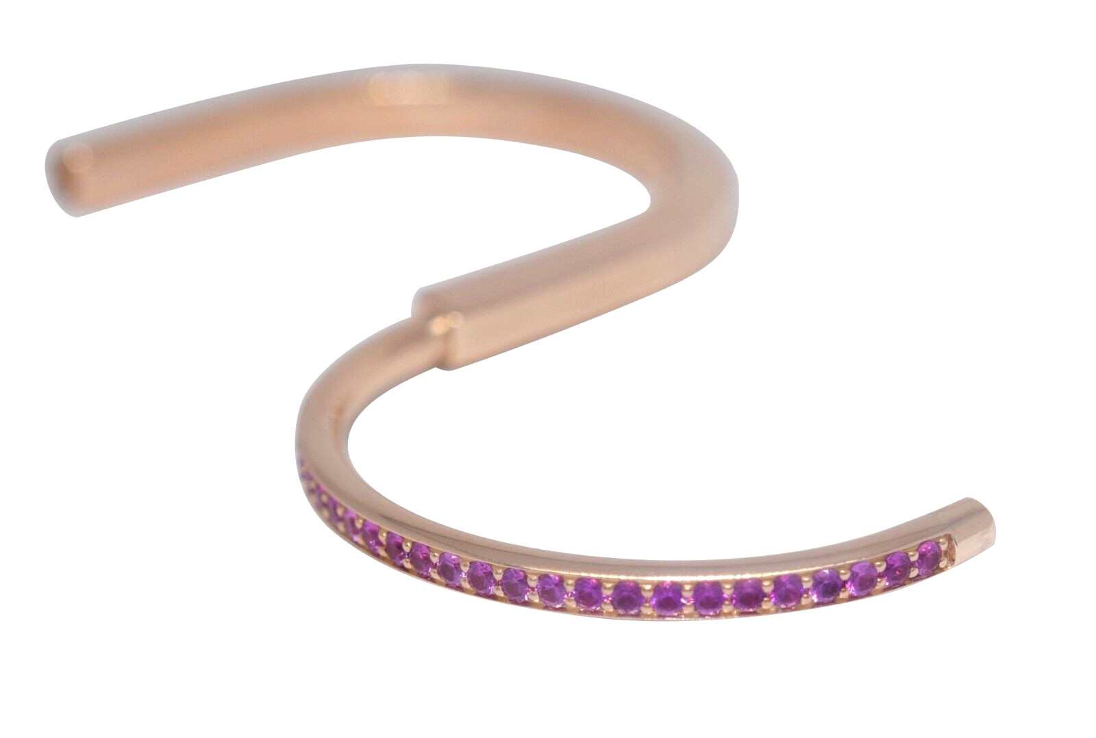 Tiffany & Co. Tiffany Lock Bangle 18k Rose Gold Pink Sapphires Bracelet Medium Tiffany & Co. Tiffany Lock Bangle 18k Rose Gold Pink Sapphires Bracelet Medium
