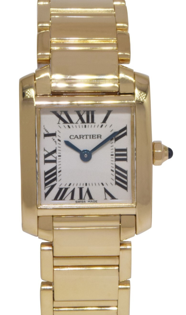 Cartier Tank Francaise Small 18k Yellow Gold Ivory Dial Ladies Quartz Watch 2385