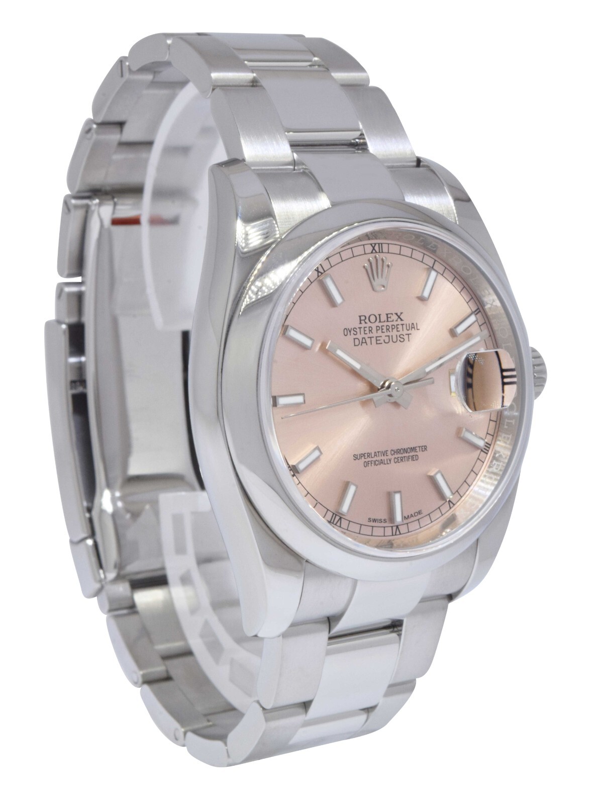 Rolex Datejust Steel Pink Dial Oyster Bracelet 36mm Watch '12+ 116200 Rolex Datejust Steel Pink Dial Oyster Bracelet 36mm Watch '12+ 116200