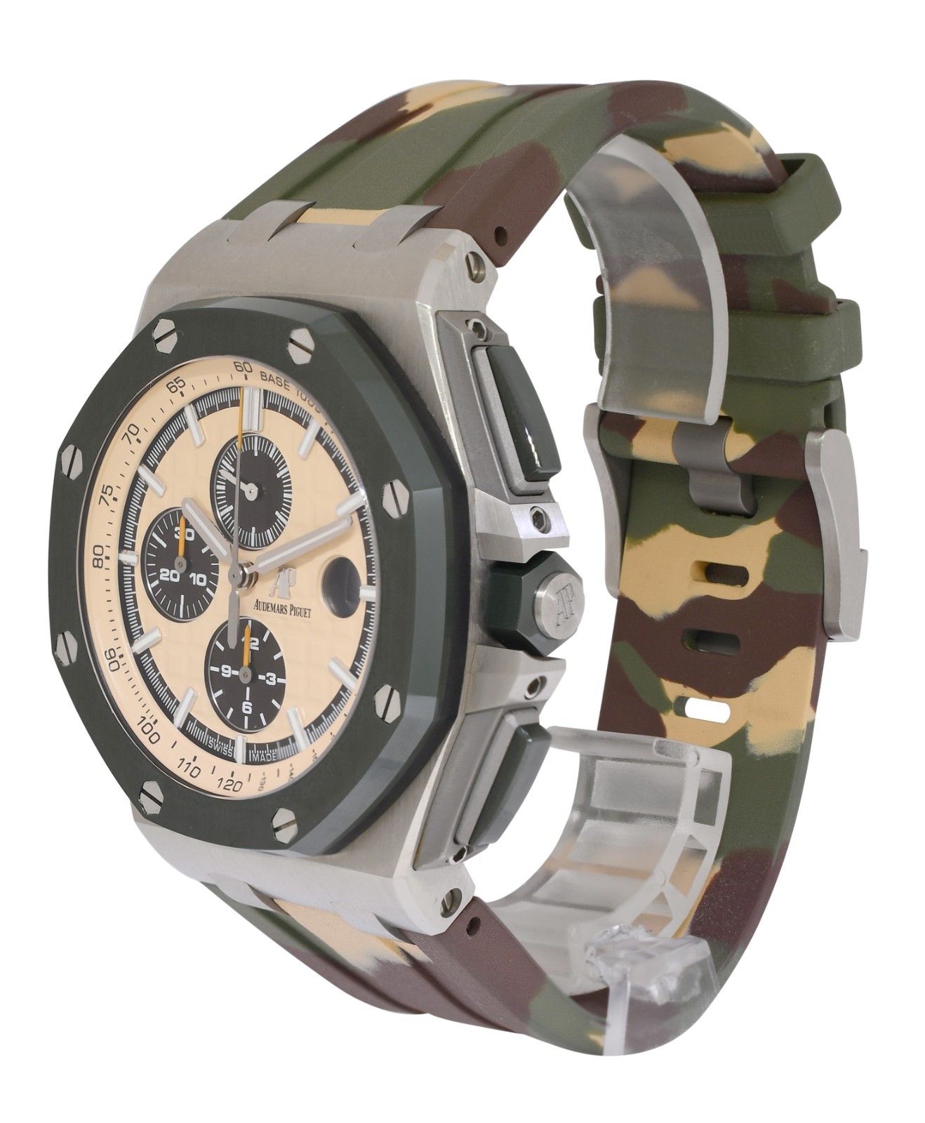 Audemars Piguet Royal Oak Offshore Steel Ceramic Beige 44mm Watch B/P 26400SO