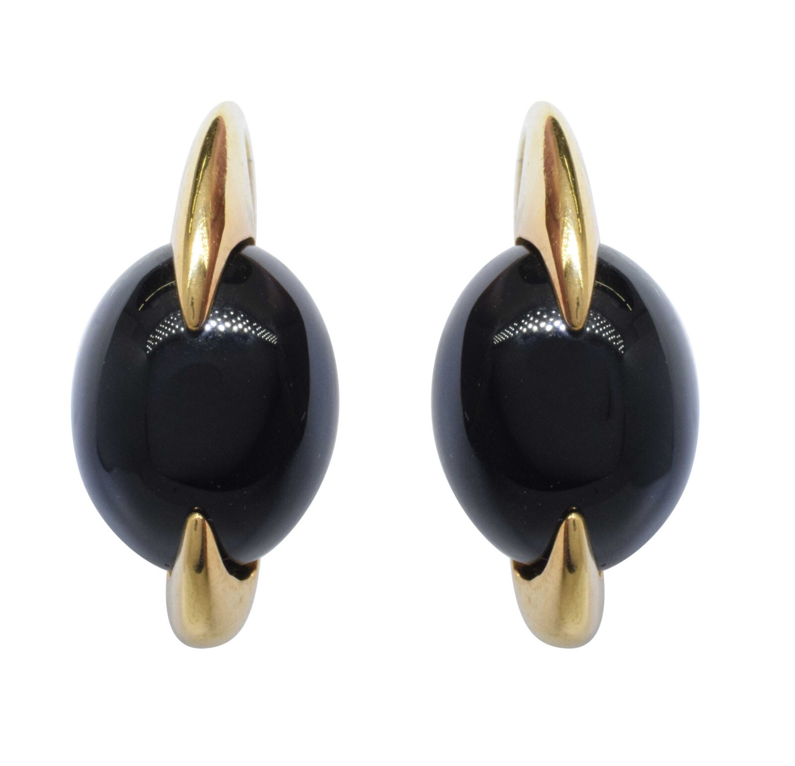 Tito Pedrini Black Onyx Gemstone in 18k Yellow Gold Necklace & Earrings Set