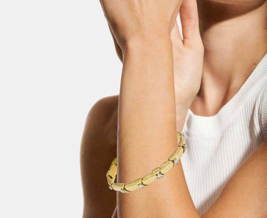 Ivan & Co. 18k Yellow Gold 1.30ct Diamond Bracelet 8"