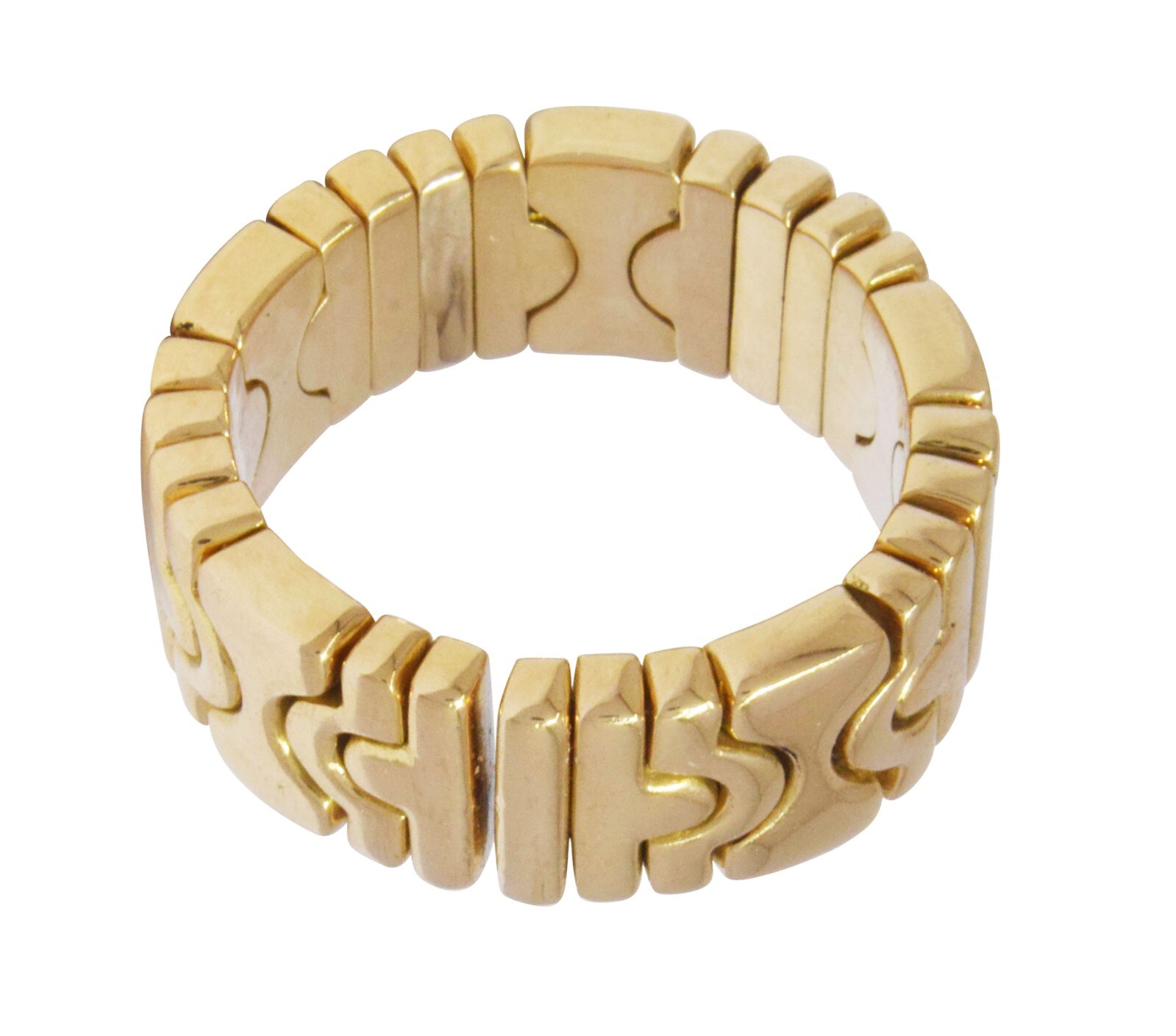 Bvlgari Parentesi 18k Yellow Gold Band Ring Size 5.75 Open Design