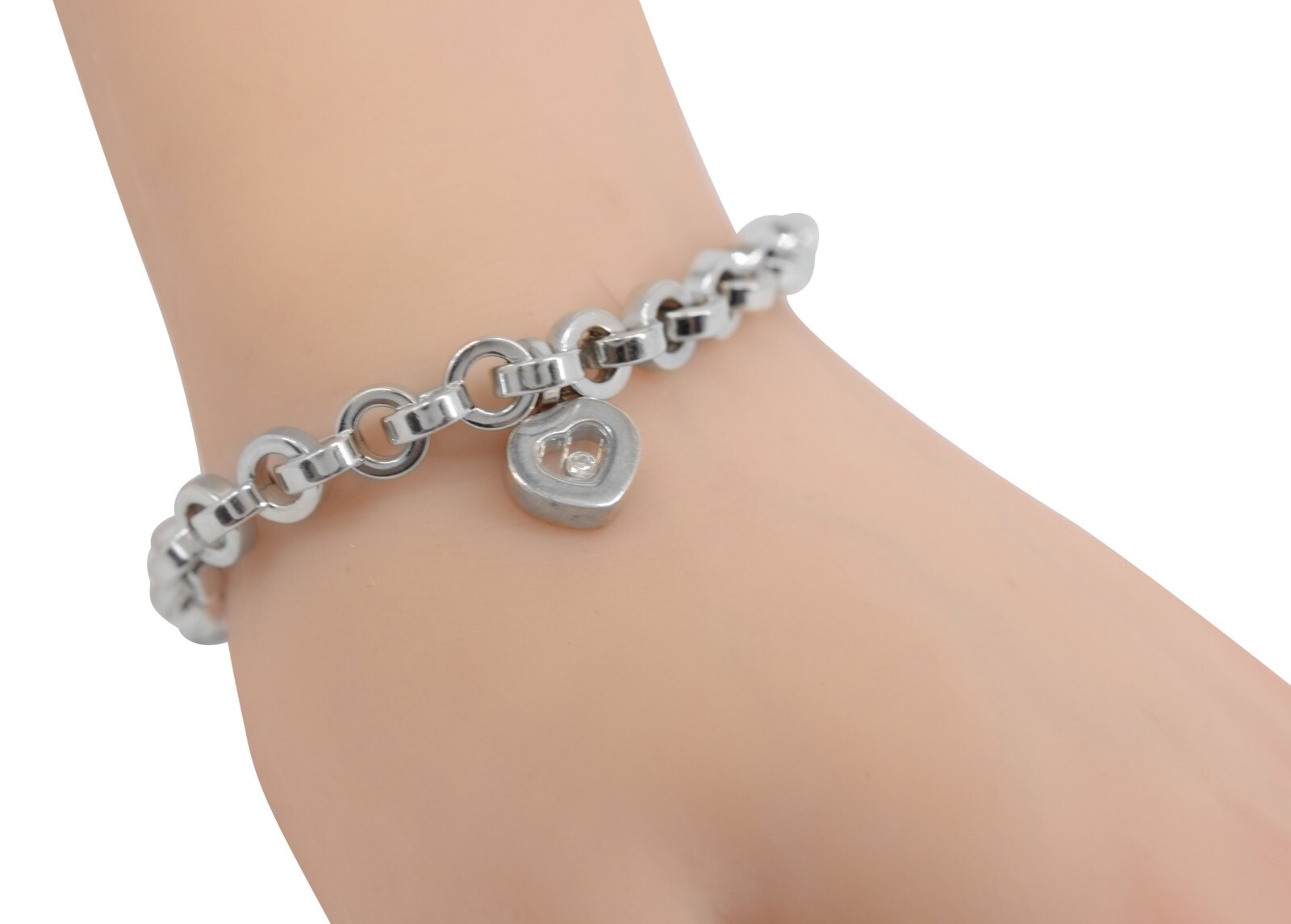 Chopard Happy Diamonds 18k White Gold Link Bracelet +Certificate 85/3468-20
