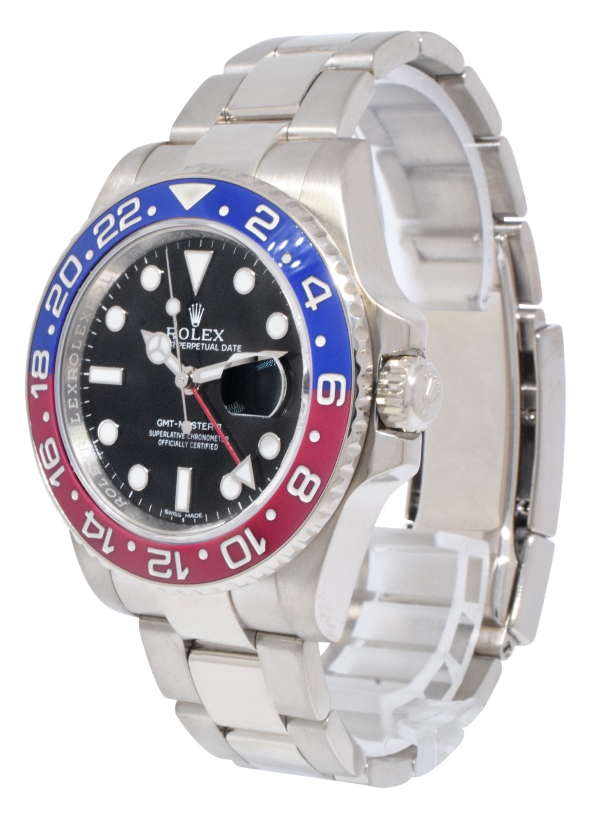 Rolex GMT-Master II 18k White Gold Ceramic "Pepsi" Watch B/P 116719