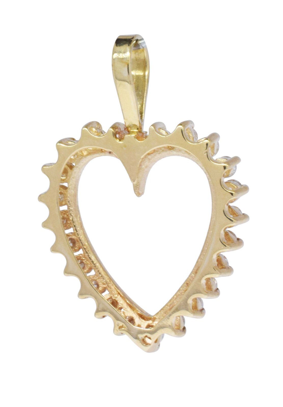 Ladies 14k Yellow Gold & Diamond Heart Pendant