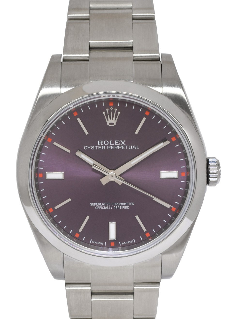 Rolex Oyster Perpetual 39 Steel Purple Grape Dial Mens Watch 114300 Rolex Oyster Perpetual 39 Steel Purple Grape Dial Mens Watch 114300
